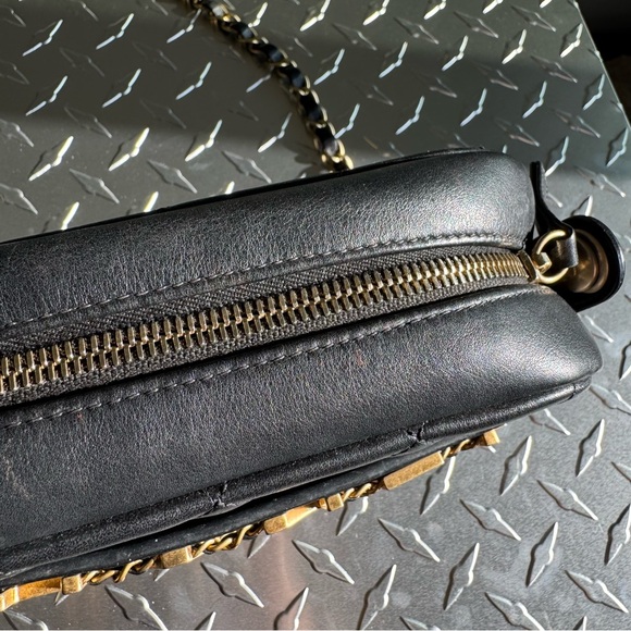 Chanel Quilted Enchained Logo Camera Bag in Black - Picture 4 of 12